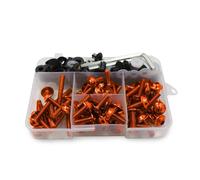 Motorcycle Nuts and Bolts Compatible With Motorcycle Full Fairing Bolts Fasteners Kit Motorcycle Aluminum M5 M6 Bodywork Screws Nut Set Accessories 195PCS(Orange)