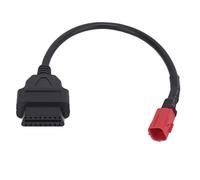 Motorcycle OBD 16Pin to 6Pin Connector Cable, Flexible Black, Durable ABS Material - Easy Installation, High Reliability, Ideal for Vehicle Maintenance and Modification