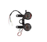 Motorcycle odometer instrument Motorcycle Instrument Panel Universal Motorcycle Odometer LED Backlight Tachometer Black Metal Motorcycle Odometer Tachometer Fuel Gauge