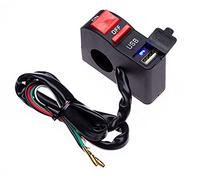 Motorcycle On Off Kill Switch with USB Charge Port Socket for Mobile Cell Phone Satnav GPS fits 22mm 7/8 inch Handlebars