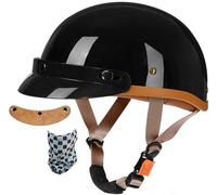 Motorcycle Open Face Helmet, DOT/ECE Certification Helmets Unisex-Adult Motorcycle Helmet with Brim Adjustable Size Half Face Skull Cap for Bike Cruiser Chopper Moped 6,XL