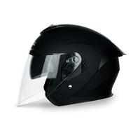 Motorcycle Open Face Helmet for Adults Men Women German Style Helmet with Sun Visor ECE Approved Retro Helmet with Adjustable Quick Release Buckle for Bicycle Cruiser Scooter G,L=(59-60CM)