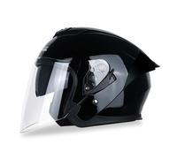 Motorcycle Open Face Helmet for Adults Men Women German Style Helmet with Sun Visor ECE Approved Retro Helmet with Adjustable Quick Release Buckle for Bicycle Cruiser Scooter J,M=(57-58CM)