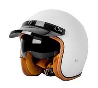 Motorcycle Open Face Helmet German Style Vintage Motorbike Jet Helmets with Sun Visor Retro 3/4 Open Face Design DOTECE Approved Crash Jet Helmet for Men Women Road Legal T,L:59-60CM