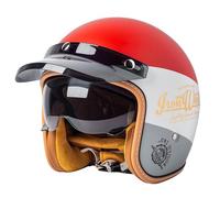 Motorcycle Open Face Helmet German Style Vintage Motorbike Jet Helmets with Sun Visor Retro 3/4 Open Face Design DOTECE Approved Crash Jet Helmet for Men Women Road Legal L,XXL:63-64CM