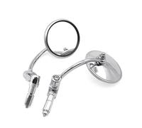 Motorcycle Outer Mirror Motorcycle Chrome Aluminum Universal 7/8" 22mm Handle Bar End Side Rear View Mirrors Scooter For Offroad Bike
