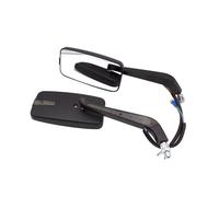 Motorcycle Outer Mirror Motorcycle Metric Bikes Pour Cruiser Chopper For Street 8mm 10mm Rearview Mirror With LED Light