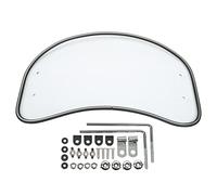 Motorcycle Oval Windshield, Universal Fit Wireless Wind Deflector Shield, ABS Front Air Spoiler for Reduced Helmet Buffeting and Noise, Clear Windscreen Extender Mounts Above (Transparent)