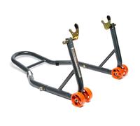 Motorcycle Paddock Stand Rear Wheel with V-Adapters Heavy Duty Grey Orange