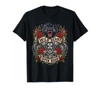 Motorcycle Panther Wild Heart Biker Quote Open Road T-Shirt