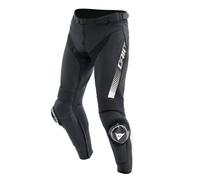 Motorcycle Pants Leather Man Dainese SUPER SPEED Black/White
