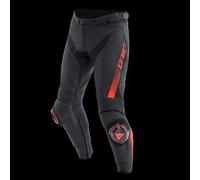 Motorcycle Pants Pelle Man Dainese SUPER SPEED Black/Red-Fluo