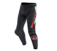 Motorcycle Pants Pelle Man Dainese SUPER SPEED Perforated Black/White/Red-Fluo