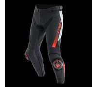 Motorcycle Pants Pelle Man Dainese SUPER SPEED Perforated Black/White/Red-Fluo