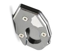 Motorcycle part CNC Aluminum Kickstand Foot Side Stand Extension Pad Support Plate Enlarge Motorcycle For Kawasaki Z300 All Years(Grey)