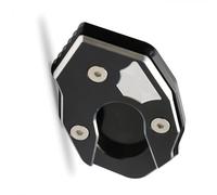 Motorcycle part CNC Aluminum Kickstand Foot Side Stand Extension Pad Support Plate Enlarge Motorcycle For Kawasaki Z300 All Years(Black- Silver)