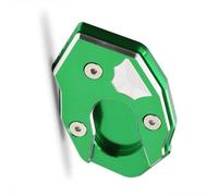 Motorcycle part CNC Aluminum Kickstand Foot Side Stand Extension Pad Support Plate Enlarge Motorcycle For Kawasaki Z300 All Years(Green)
