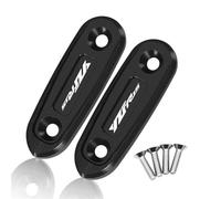 Motorcycle part Mirror Hole Decorative Cover Rearview Base Baffle Eliminators Cap Motorcycle Accessories For Y-AMAHA YZFR15 V3 2018 2019 2020 2021 2022 2023 2024(Black- Silver)