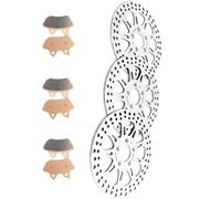 Motorcycle part Motorcycle Front Rear Brake Discs Rotors Pads For HARLEY For DAVIDSON FLHRCi For Road King Classic 2000 2001 2002 2003 2004 2005 2006 2007(Silver)