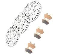 Motorcycle part Motorcycle Front Rear Brake Discs Rotors Pads For HARLEY For DAVIDSON FLHRS For Road King For Custom 2004 2005 2006 2007(Silver)