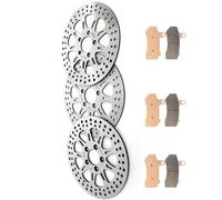Motorcycle part Motorcycle Front Rear Brake Discs Rotors Pads For HARLEY For DAVIDSON For Touring 1584 FLHR For Road King 2008 2009 2010 2011(Grey)