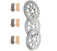 Motorcycle part Motorcycle Front Rear Brake Discs Rotors Pads For HARLEY For DAVIDSON For Touring 1584 FLHTC For Electra Glide Classic 2008 2009 2010 2011 2012(Grey)