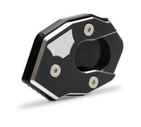 Motorcycle part Motorcycle Kickstand Foot Side Stand Extension Pad Support Plate For Kawasaki Z300 Z 300 All Years(Black- Silver)
