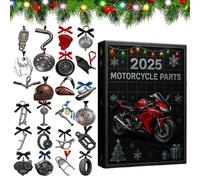 motorcycle parts advent calendars 2025, 2D Acrylic Motorbike Tools Ornaments, 24 Days Christmas Countdown Calendar, Biker Tool Pendant Christmas Tree Decorations
