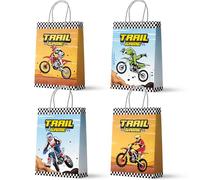Motorcycle Party Gift Bags, 24 Pcs Dirt Bike Party Bags Set - Motocross Themed Party Favor Bags, Dirt Bike Party Gift Treat Bags & Dirt Bike Goodie Bags, for Dirt Bike Birthday Party Decorations