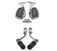 Motorcycle Passenger Footboard & 1.25'' Foot Pegs Fit for 1993-2022 2021 2019 2018(StyleA Chrome)