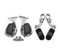Motorcycle Passenger Footboard & 1.25'' Foot Pegs Fit for 1993-2022 2021 2019 2018(StyleB Chrome)