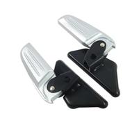 Motorcycle Passenger Footrest Replace Aluminum Alloy Accessories Foot Pedals Rearset Footpegs Foldable For Vespa LX Lxv S REOKIP(Argent)