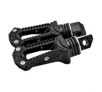 Motorcycle pedals aluminum alloy footrests for front or rear mount non slip wear resistant metal foot pegs with patterned for stable riding (Black)