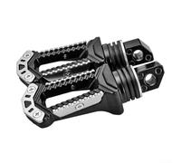 Motorcycle pedals aluminum alloy footrests for front or rear mount non slip wear resistant metal foot pegs with patterned for stable riding (Silver)