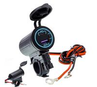 Motorcycle Phone Charger - Double USB Modified Fast Charging Socket With PD 3.0, Flame Retardant Nylon Power Adapter | Universal Fit For 12V-24V Vehicles Boats & RVs, Handlebar/Screw Mount