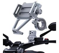 Motorcycle Phone Holder: Aluminum Alloy and Silicone Construction, Anti-shake Stable Design, and Elegant Lines, Easy Phone Change, Univers Compatibility