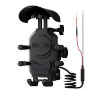 Motorcycle Phone Holder Anti-Shake Anti Rain Sun 15W Wireless Charging A+C Port Rechargeable Mount 360° Rotation Anti-theft Design for Electric Bicycle Motorcycle