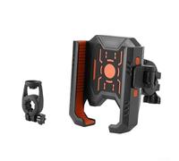 Motorcycle Phone Holder for Handlebar with Silicone Cushioning, and Unobstructed Camera and Display (Orange)