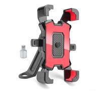 Motorcycle Phone Holder, Shockproof Mobile Phone Mount for Delivery Rider Navigation Electric Bike Handlebar(Mirror base red)