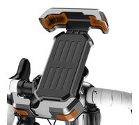 Motorcycle Phone Mount, Bike Handlebar Holder, Anti Vibration Clamp with Adjustable Grip, Navigation Bracket with Secure Locking, Mobile Device Mount for Car Atv Motorcycle Cycling Travel Use