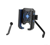 Motorcycle Phone Mount for Handlebar Mirror Fork Stem, for Dual Shock Absorption Anti-Vibration Holder with One-Handed Operation, Secure Silicone Grip for 4.7-7.2 Inch Phones and GPS, Orange(Blue)