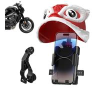 Motorcycle Phone Mount,Stable Grip Lion Hat Waterproof Phone Mount - Cycling Supplies Phone Cradle, Strong Spring Arm Multifunctional Navigation Stand for Motorcycle