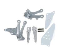 Motorcycle Pillion Footrests Motorcycle Front Rider Foot Pegs Footrest Brackets For For N-ja ZX10R 2004-2005(Silver)