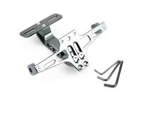Motorcycle Plate Bracket Universal Adjustable Motorcycle License Number Plate Bracket Rear Turn Signal Lamp Holder CNC Aluminum Fenders For Eliminator Motorbike Plate Frame