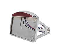 Motorcycle Plate Holder,Number Plate Bracket Chrome/Black Aluminum Back Axle Side Mount License Plate Holder Tail Brake Light Frame Bracket Universal (Color : Silver)