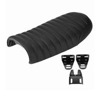 Motorcycle PU Leather Vintage Cafe Racer Refit Seat, Flat Saddle Cushion for CG125 GN CG CB400SS, Comfortable Motorcycle Seat with Mounting Brackets, Vintage Style (Style D)