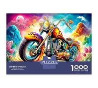 Motorcycle Puzzles 1000 Pieces for Adults Cactus Sunset Jigsaw Puzzles for Adults 1000 Piece Puzzle Educational Games Decoration Puzzle 52x38cm/1000pcs