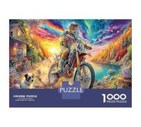 Motorcycle Puzzles Fun Details Home Decoration 1000 Piece Cool Cycling Competition Jigsaws Puzzles Educational Games for Adults & Kids Age 12 Years Up 70x50cm/1000pcs