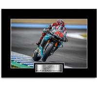 Motorcycle Racer Fabio Quartararo 2021 World Champion Signed Photo Display Mount A4 Poster For Fans And Supporters