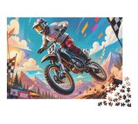 Motorcycle Racing 1000 Pieces Mini Jigsaw Puzzle for Adults | 38x26cm Cardboard, Living Room Decor, Durable Structure, Birthday Gift, Mind Relaxation
